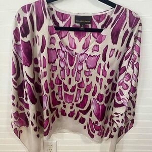 Dana Buchman Purple Wide Sleeve Blouse